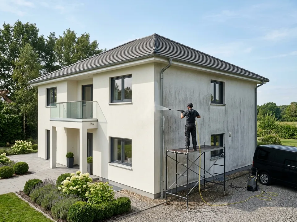 Fassadenreinigung mit dem Hochdruckreiniger